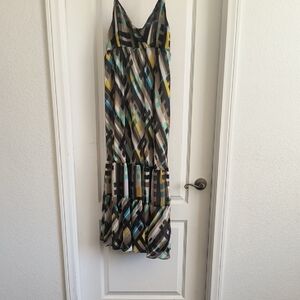 Attention Strappy Maxi Dress - Multicolor Geometric